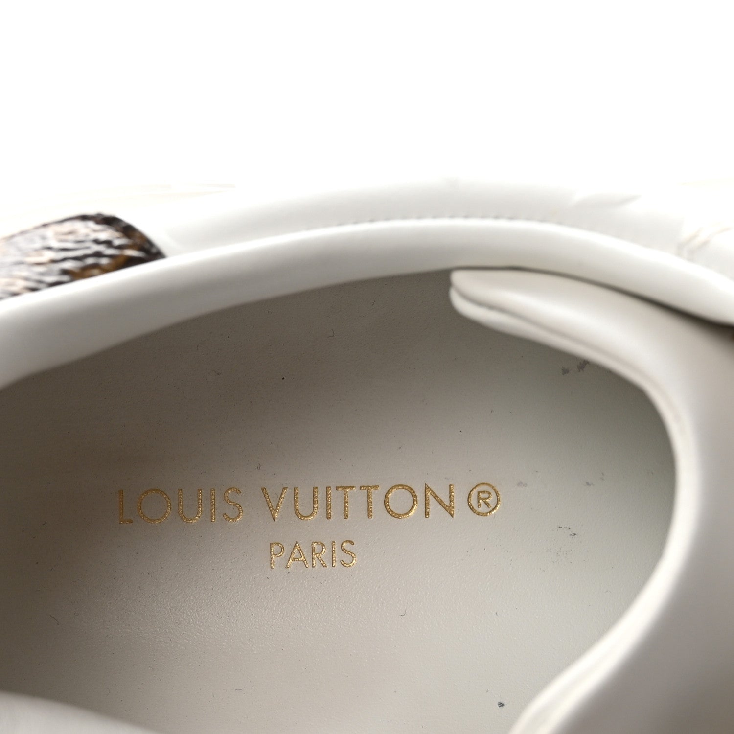 Louis Vuitton Lambskin Embossed Monogram Time Out Sneakers 40 White