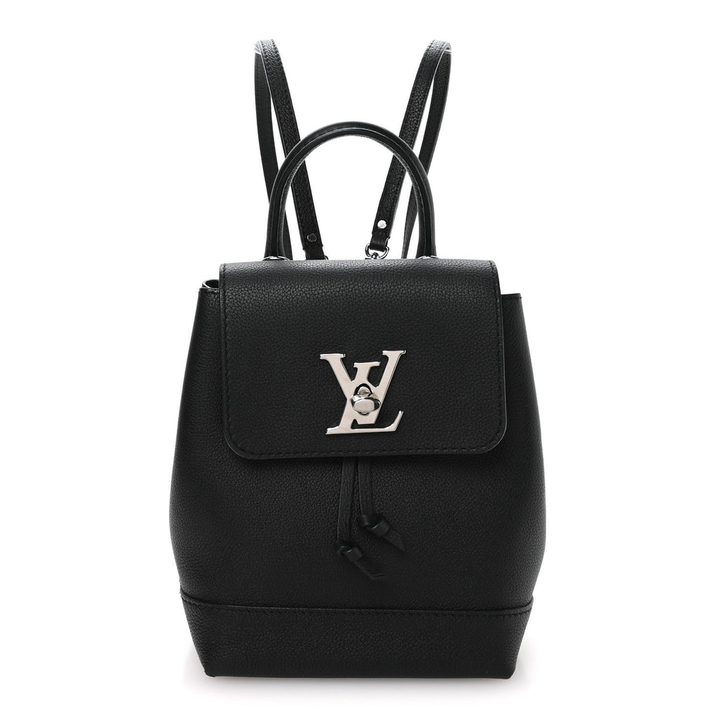 Louis Vuitton Calfskin Lockme Mini Backpack Black