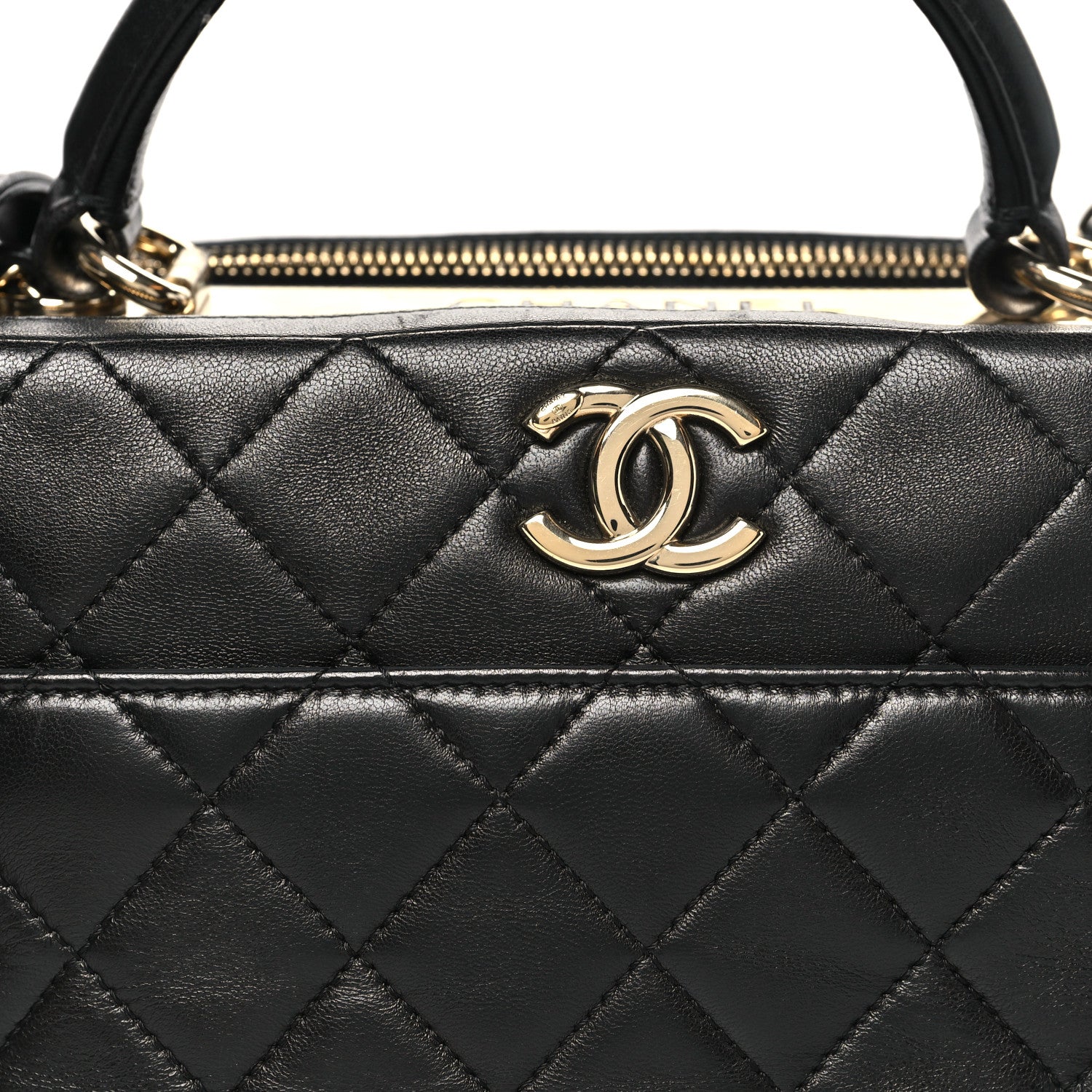Chanel Lambskin Quilted Medium Trendy CC Bowling Bag Black