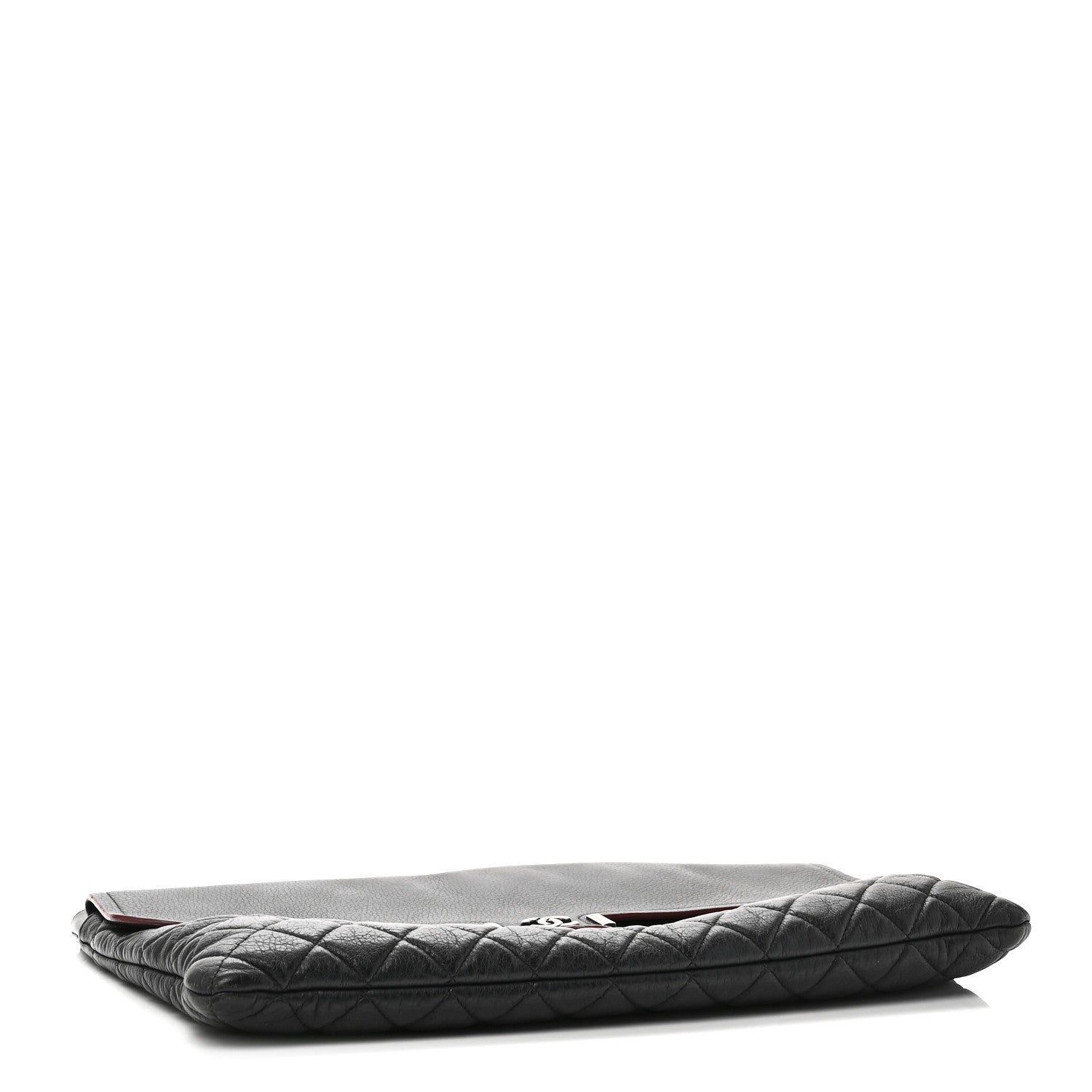 Grained Calfskin Quilted Large Archi Chic Cosmetic Case Navy