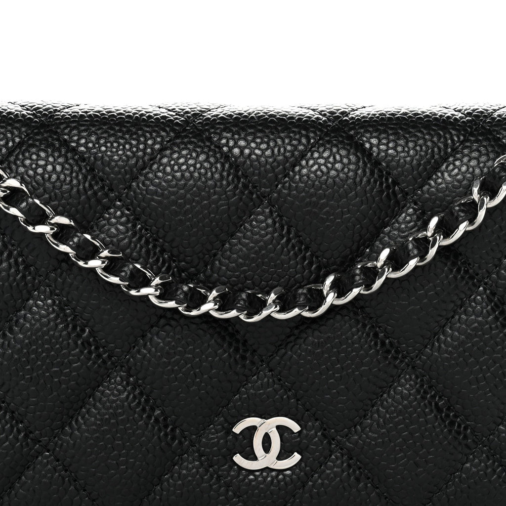 Chanel Caviar Quilted Wallet on Chain WOC Black