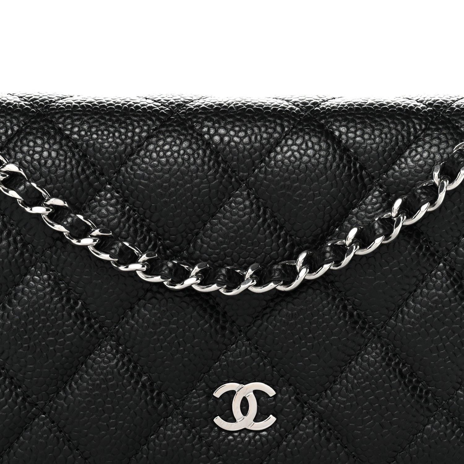 Chanel Caviar Quilted Wallet on Chain WOC Black