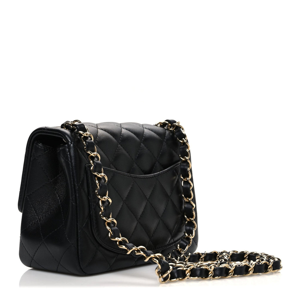 Chanel Lambskin Quilted Mini Square Flap Black