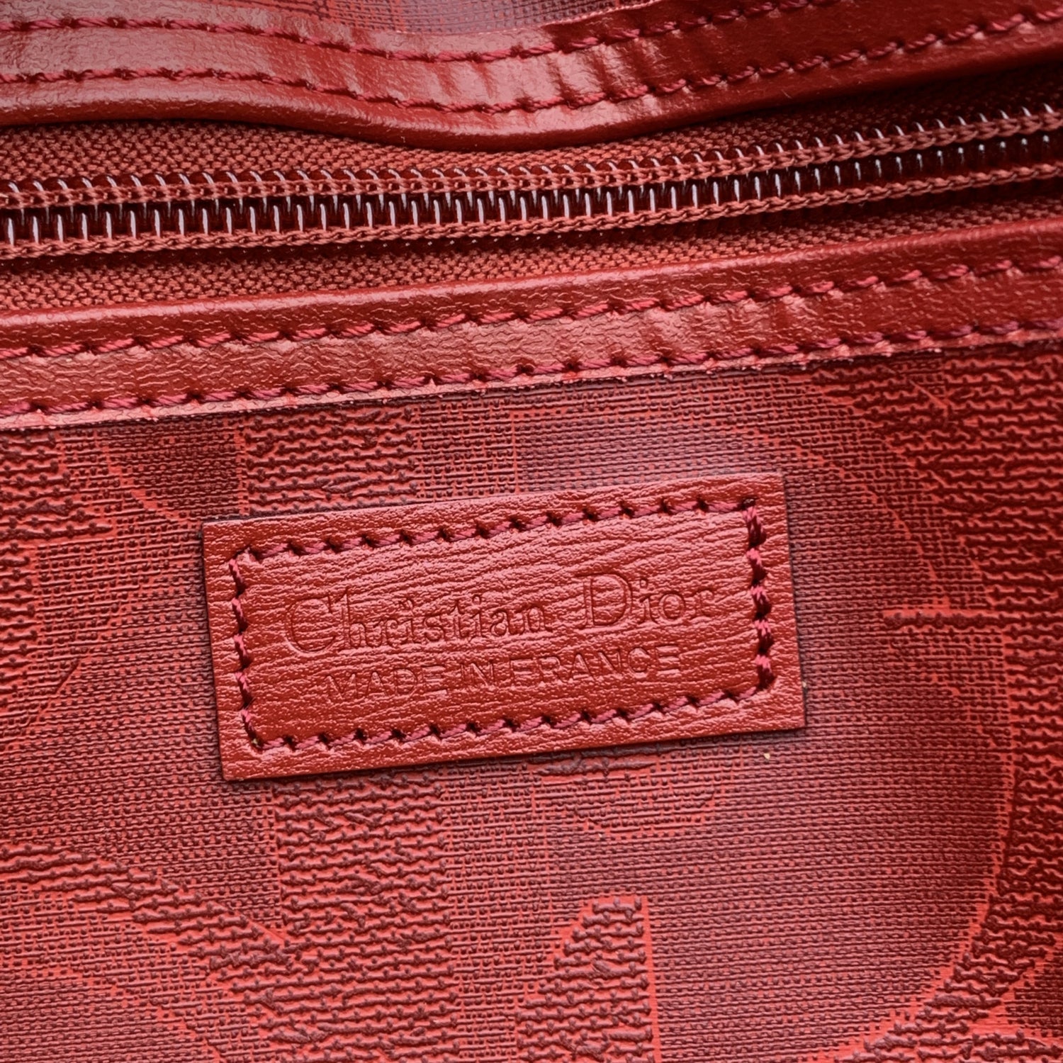 CHRISTIAN DIOR  Red Monogram Duffle Duffel Boston Bag
