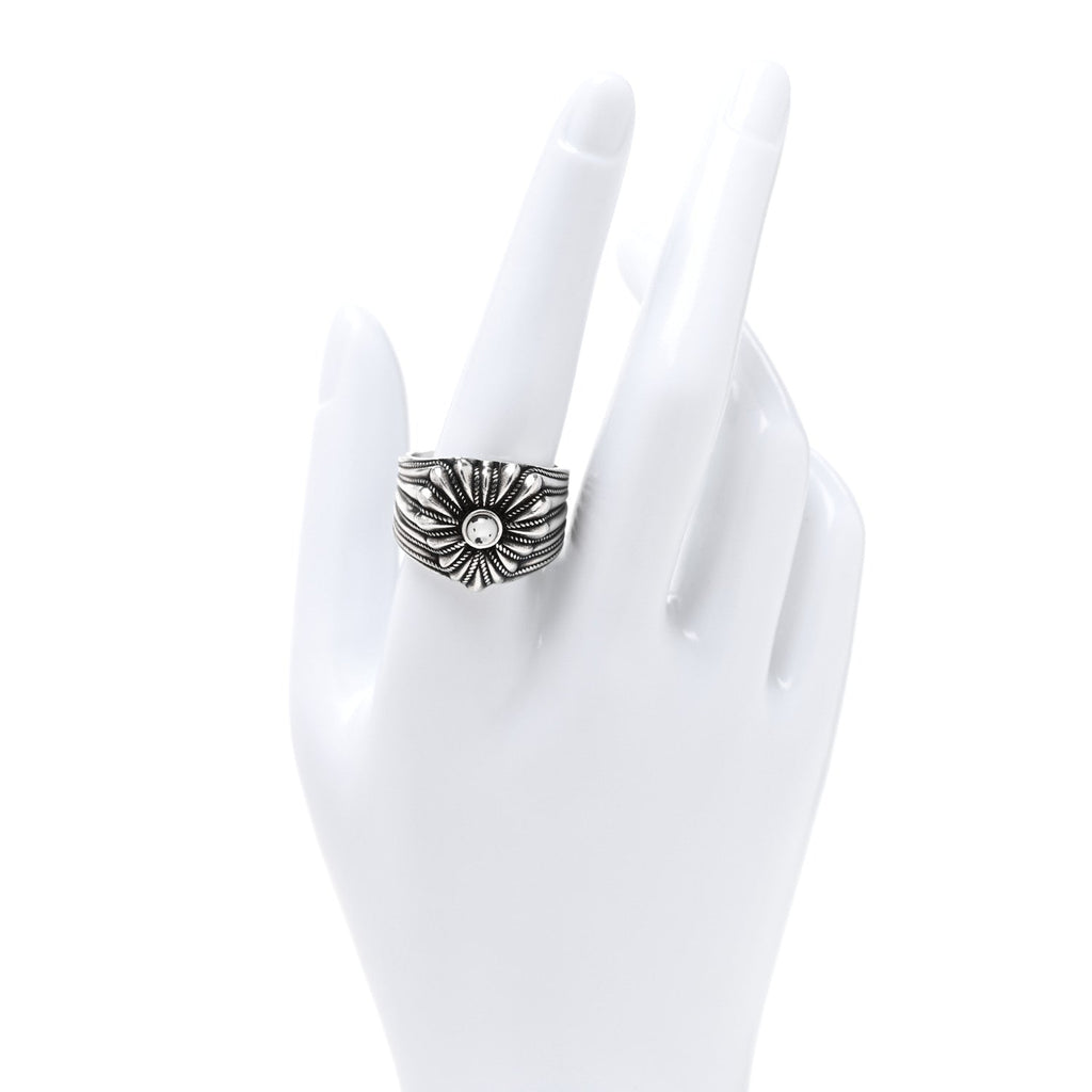 Gucci Sterling Silver Resin Heart Ring 62 10 Black