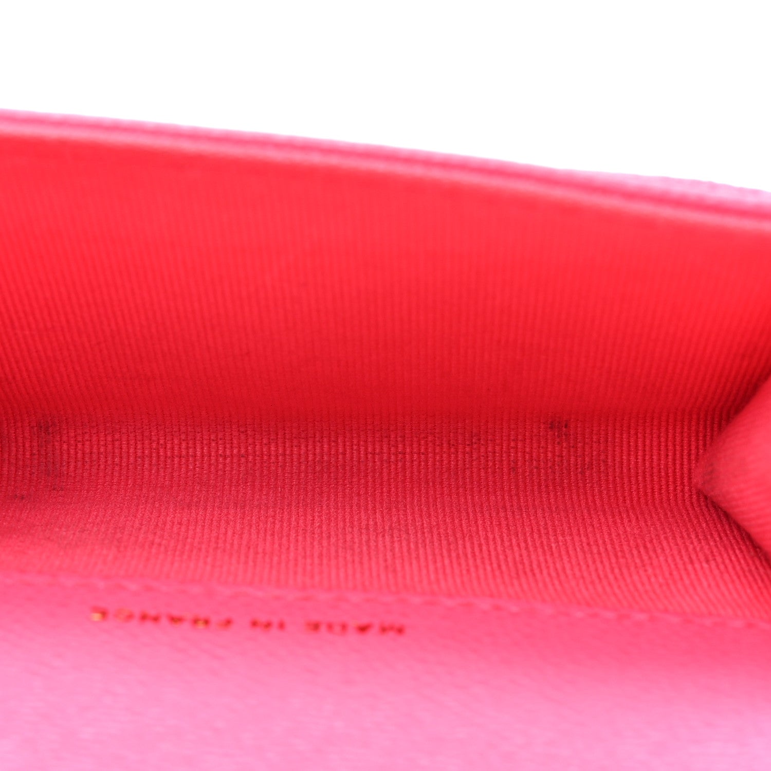 Caviar Quilted Flap Card Holder Wallet Fuchsia