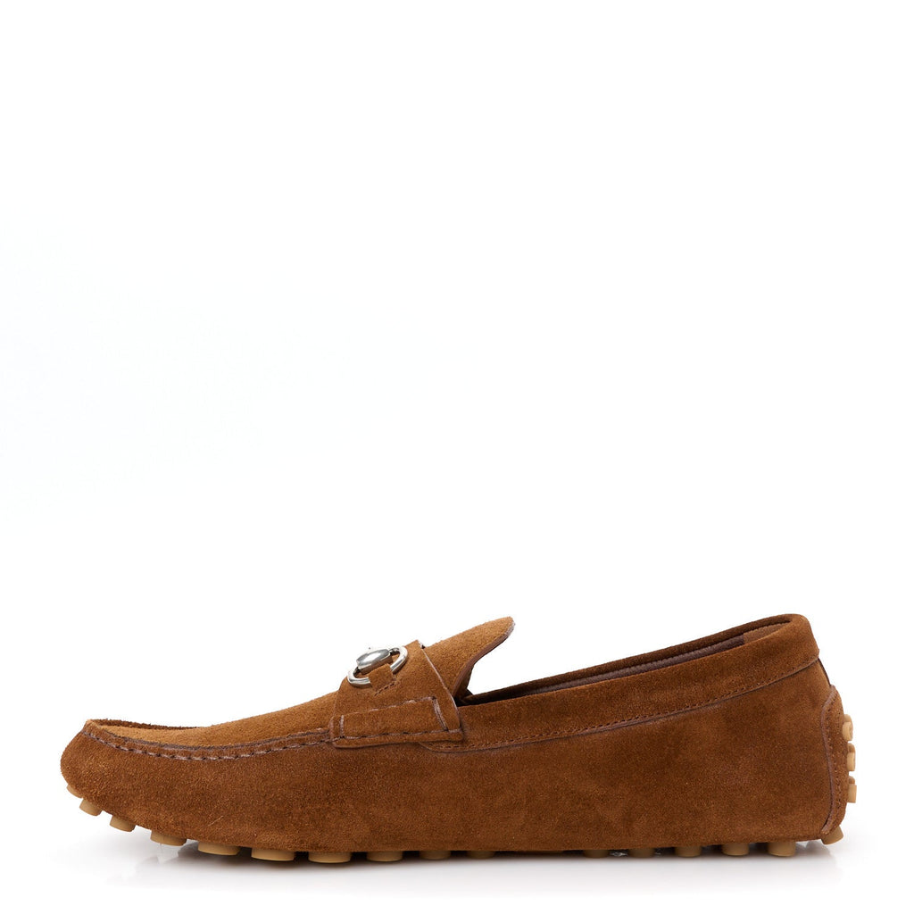 Gucci Suede Mens Horsebit Driver Loafers 9 Cuir