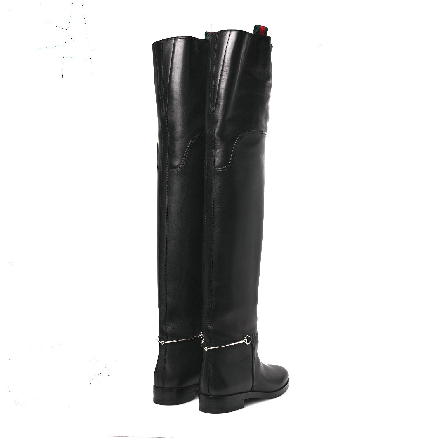 Gucci Calfskin Slim Horsebit Over The Knee High Boots 37 Black