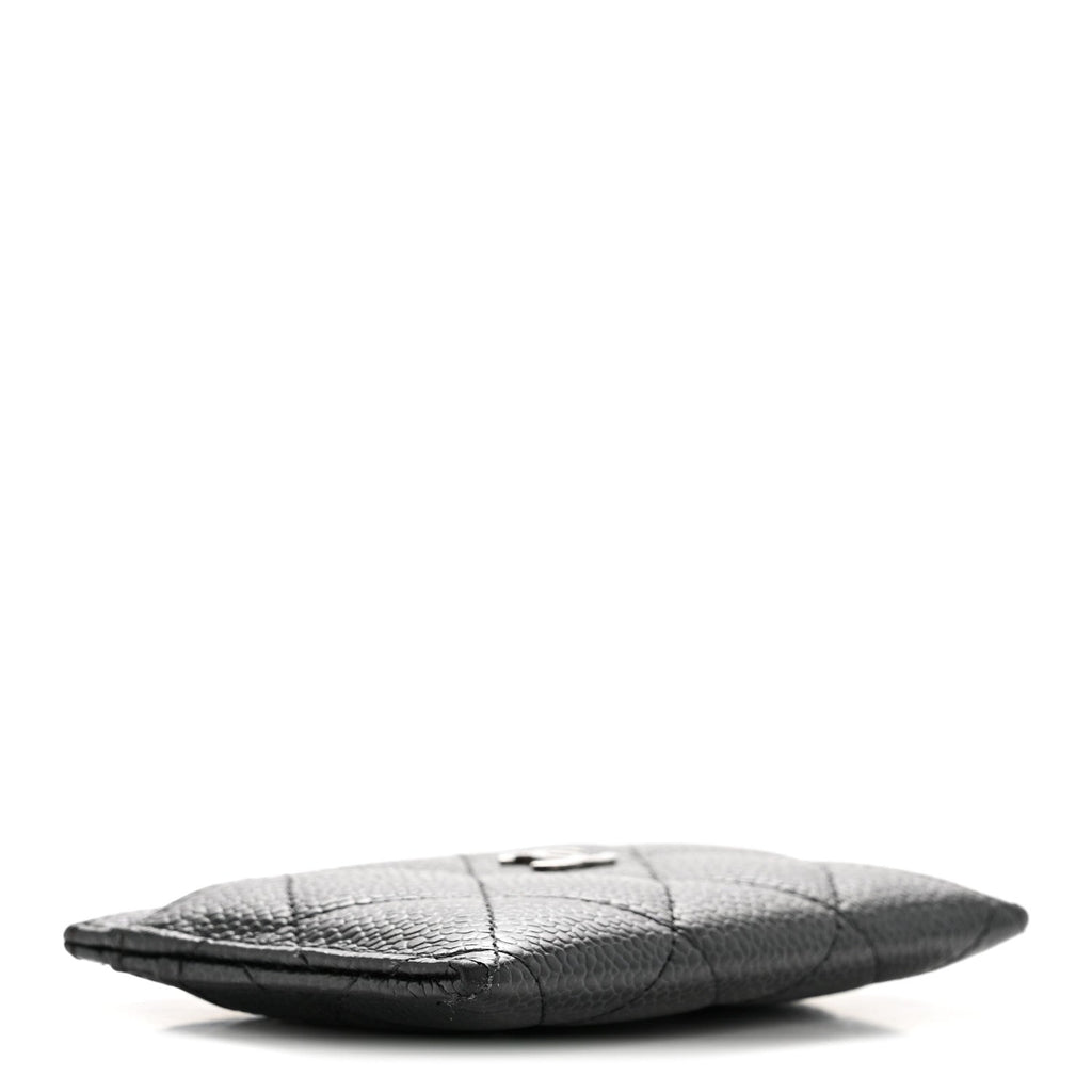 Caviar Quilted Card Holder Black