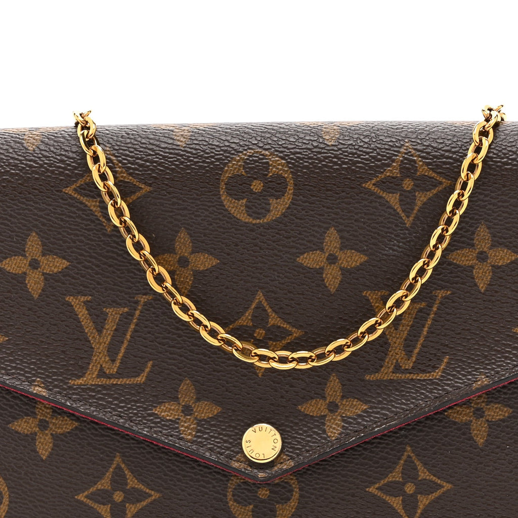 Louis Vuitton Monogram Pochette Felicie Chain Wallet Fuchsia