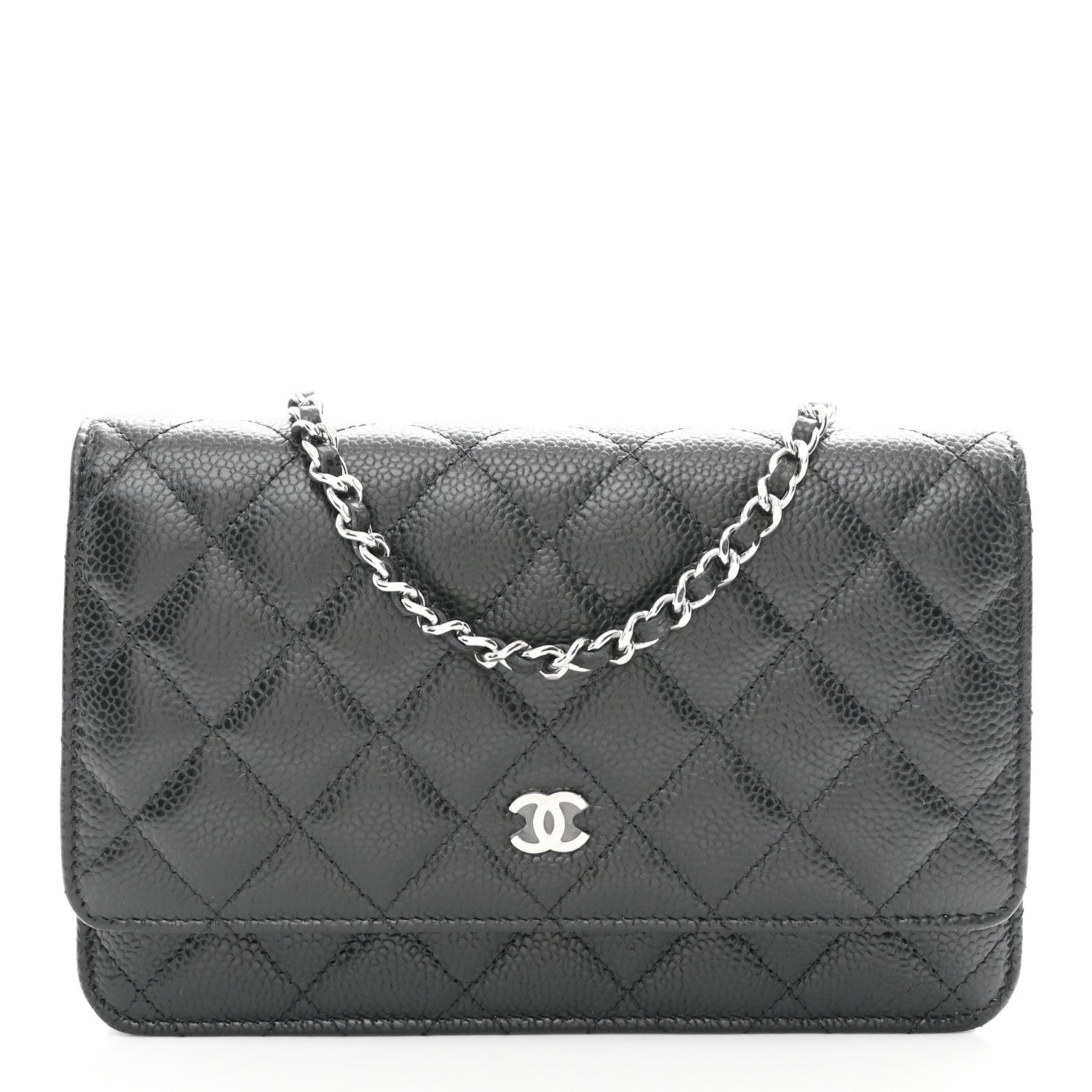 Chanel Caviar Quilted Wallet on Chain WOC Black