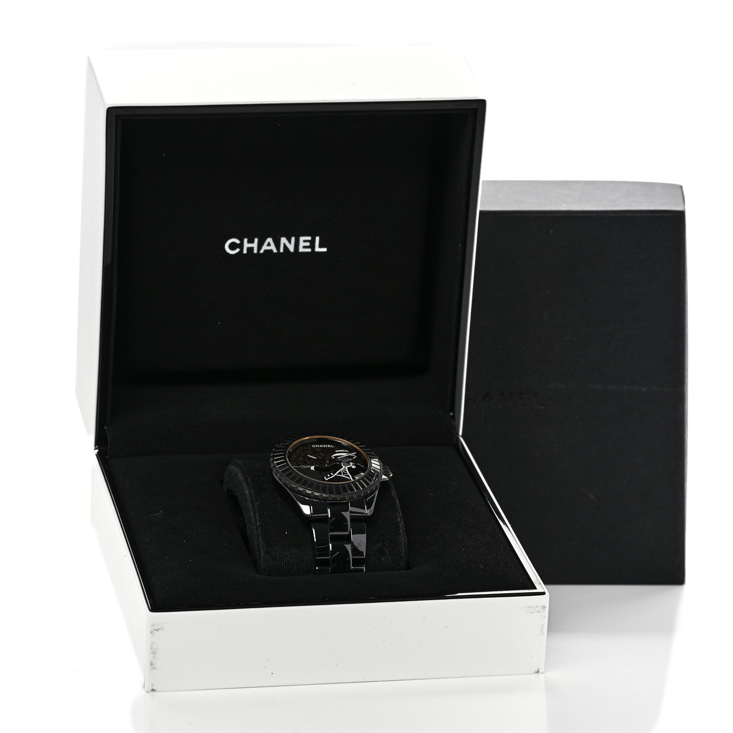 Chanel Stainless Steel Ceramic 38mm J12 Limited Edition Mademoiselle Couture Automatic Watch Black