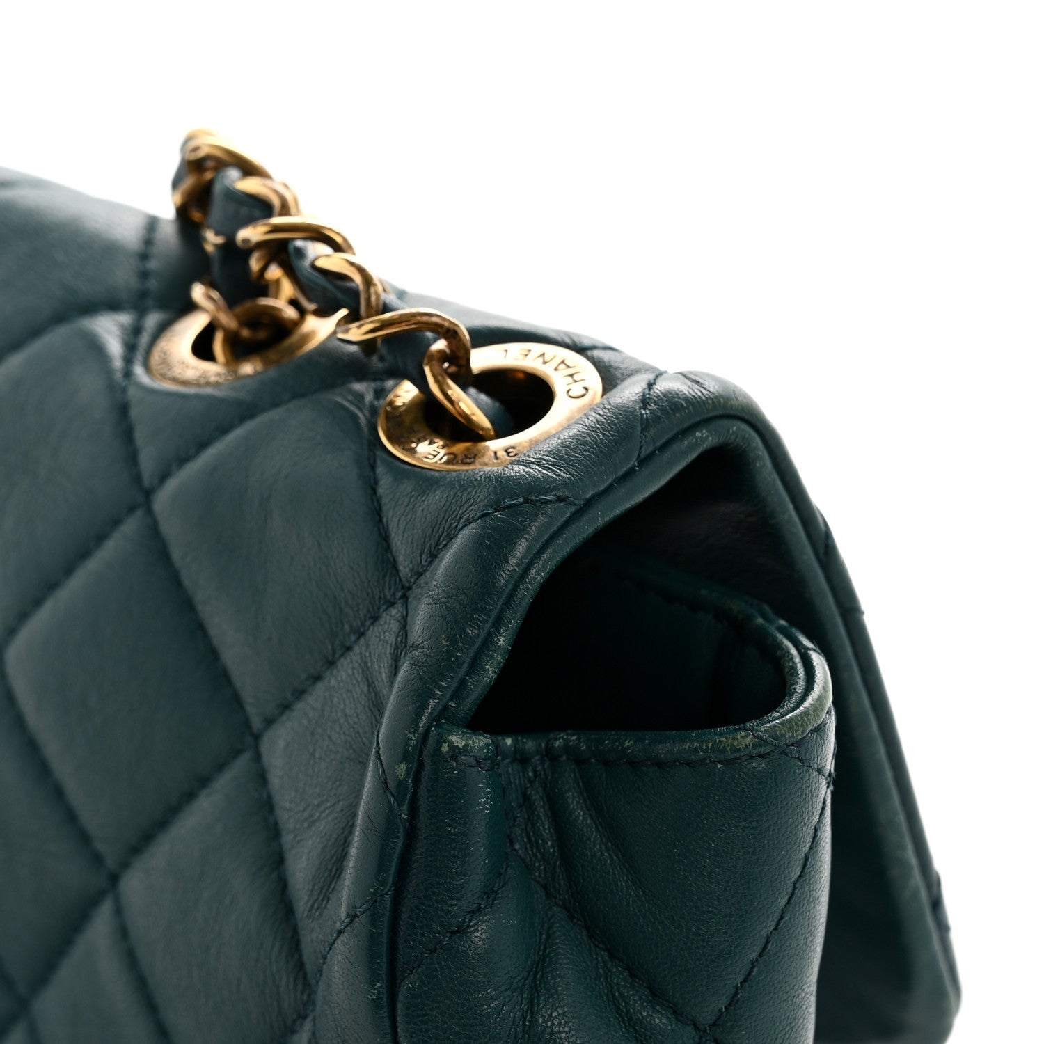 Chanel Lambskin Quilted Mini Rectangular Flap Dark Blue