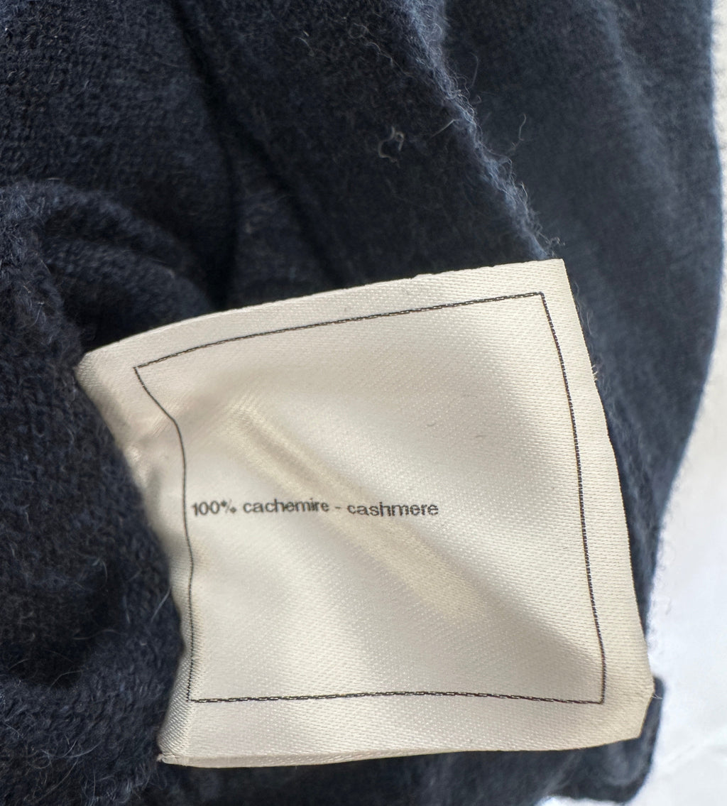 Chanel Navy Two-Piece Cashmere Tracksuit Set with Detachable Hood Detail Size FR 40 (UK 12)