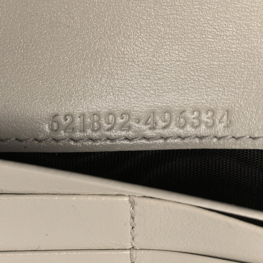 Gucci Boarded Plutone Calfskin Horsebit 1955 Wallet On Chain Mystic White