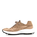 Chanel Suede Goatskin CC Sneakers 36 Dark Beige