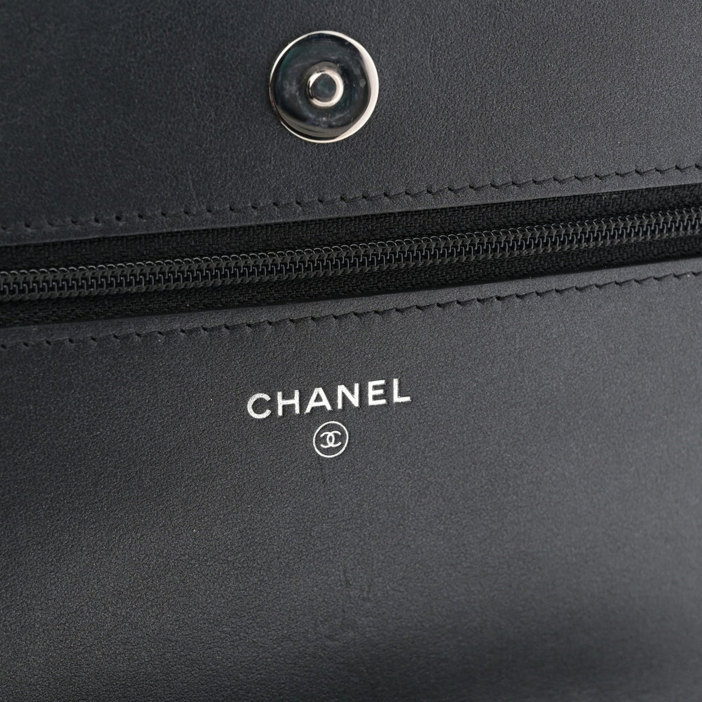 Chanel Caviar Quilted Vintage Mademoiselle Wallet On Chain WOC Black