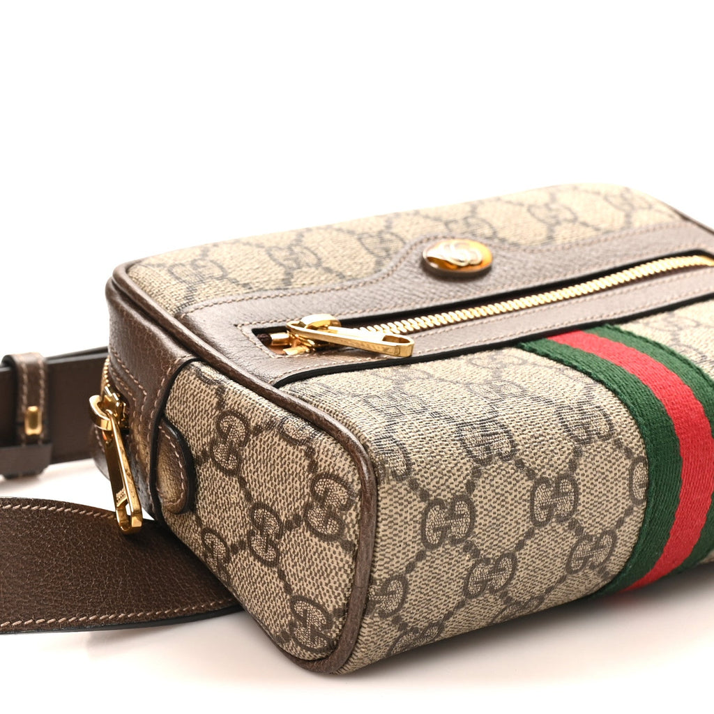 Gucci GG Supreme Monogram Web Small Ophidia Belt Bag 85 34 Dark Brown