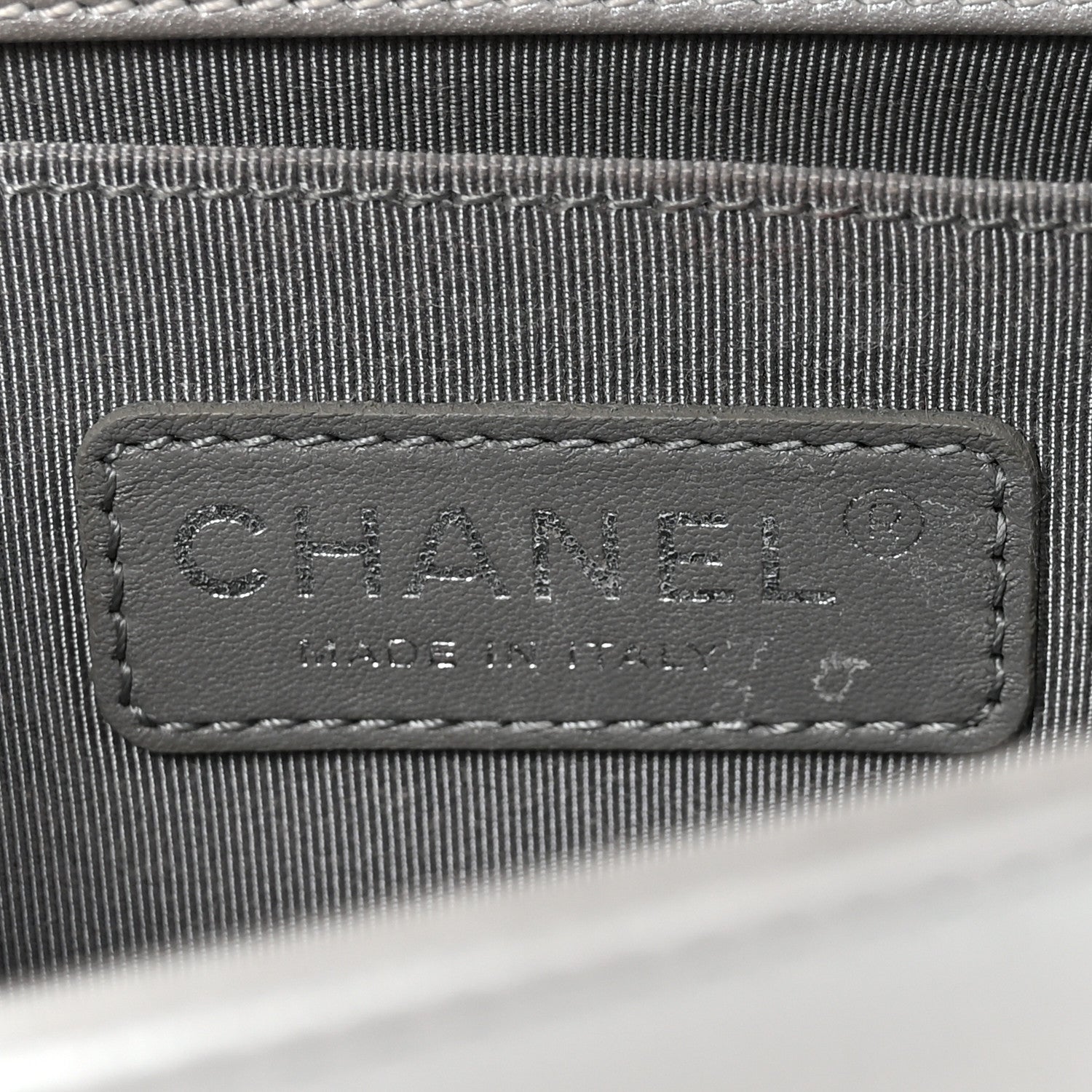 Chanel Metallic Calfskin Quilted Small Boy Flap Silver