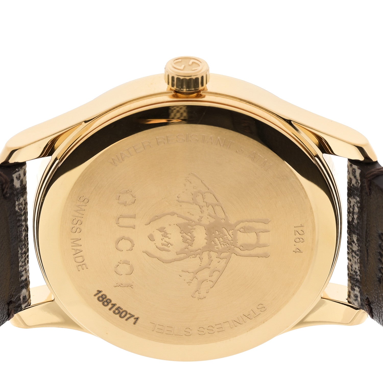 Gucci Stainless Steel Canvas 38mm G-Timeless GG Supreme Bee Quartz Watch Brown
