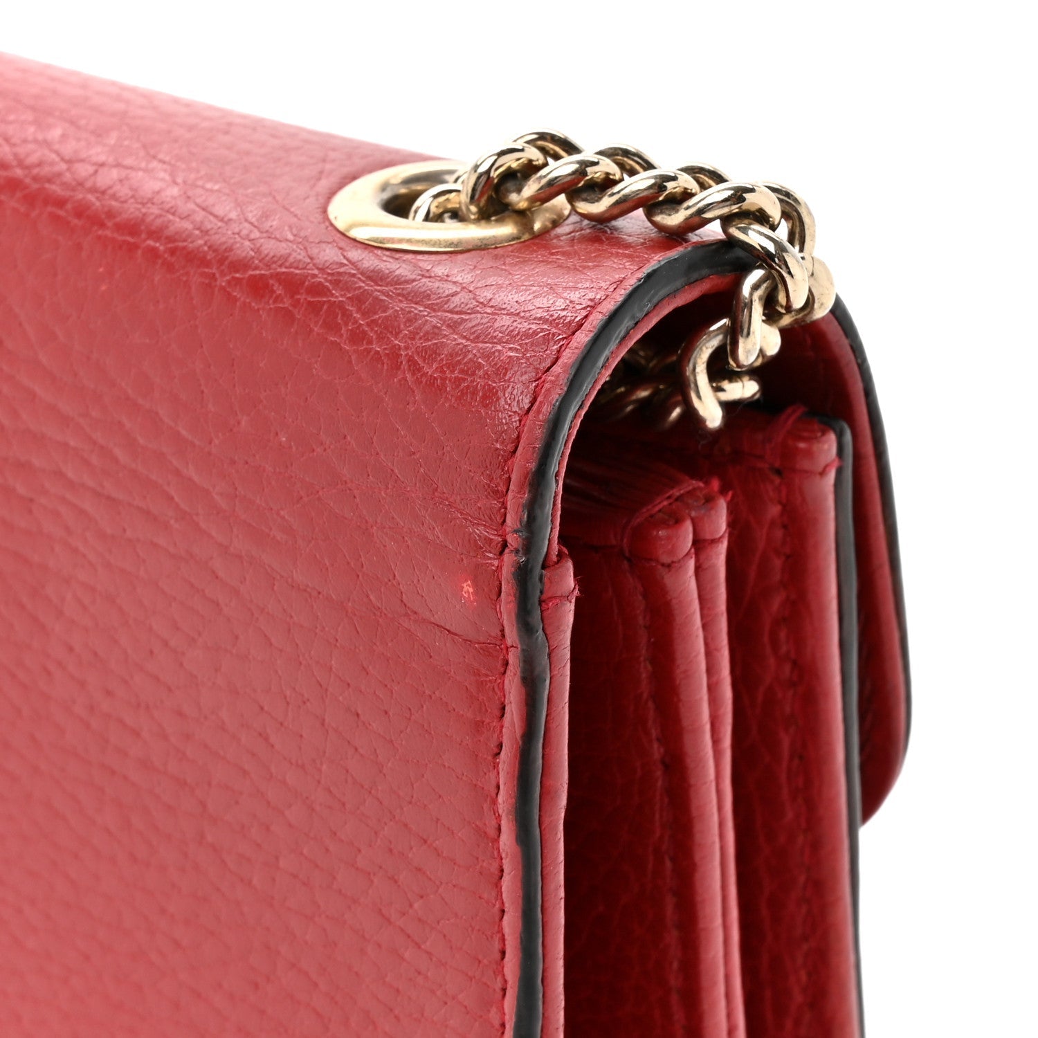 Gucci Dollar Calfskin Small Interlocking G Shoulder Bag Red