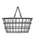 Chanel Brass Calfskin Large Grocery By Chanel Shopping Basket Silver