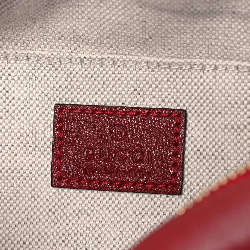 Gucci Sakai Be Green Calfskin Diagonal Stitched Small Blondie Shoulder Bag Rosso