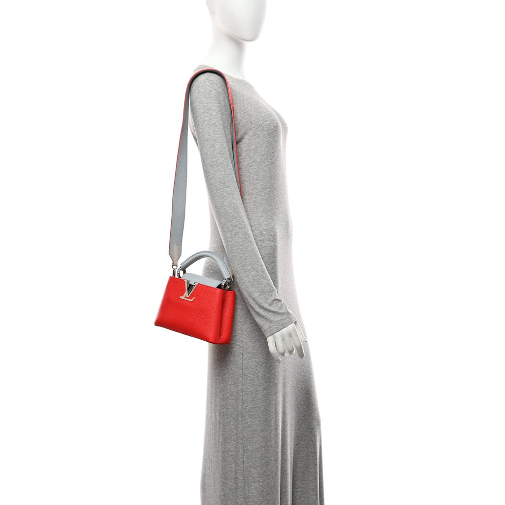 Louis Vuitton Taurillon Capucines Mini Coral Olympe Blue