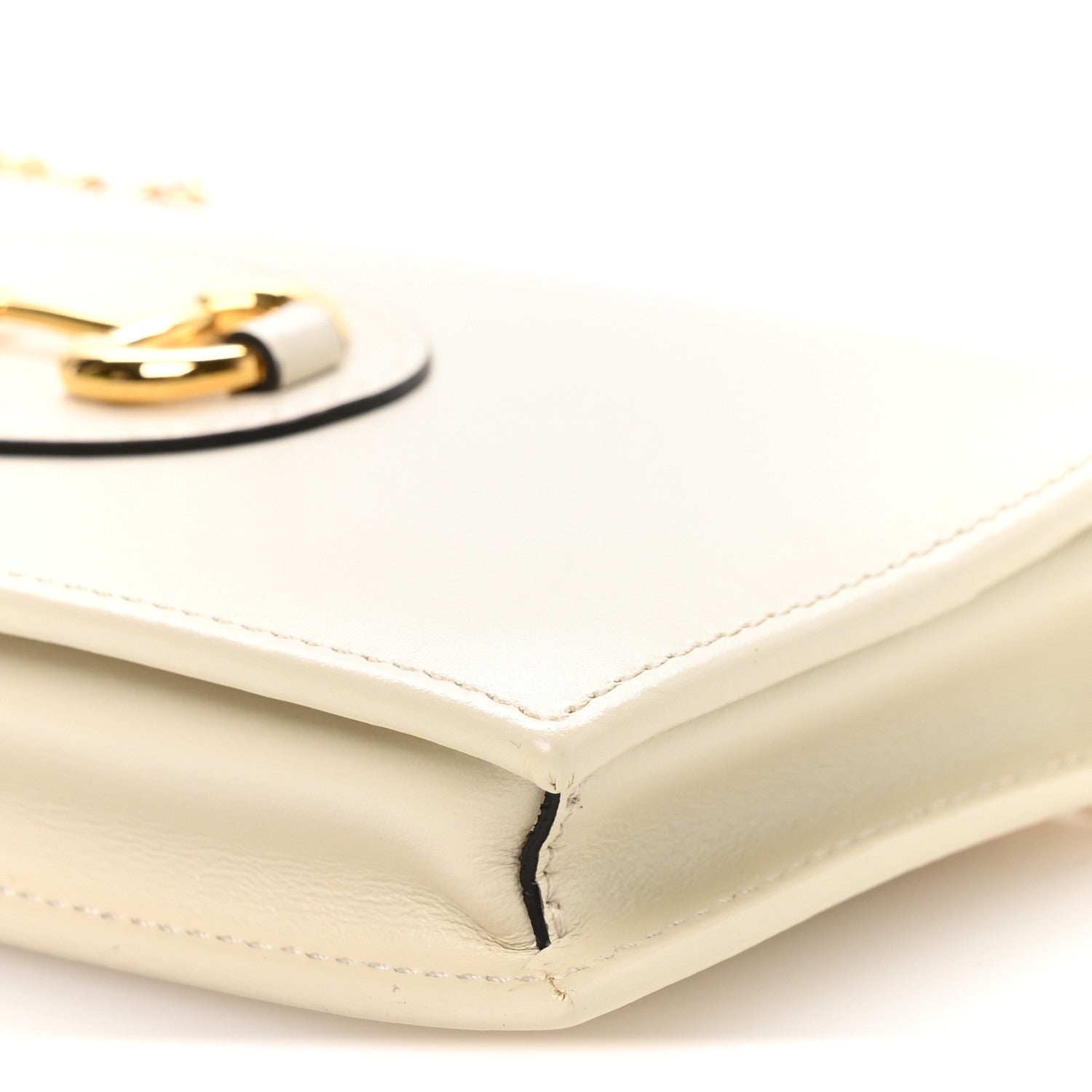 Gucci Boarded Plutone Calfskin Horsebit 1955 Wallet On Chain Mystic White