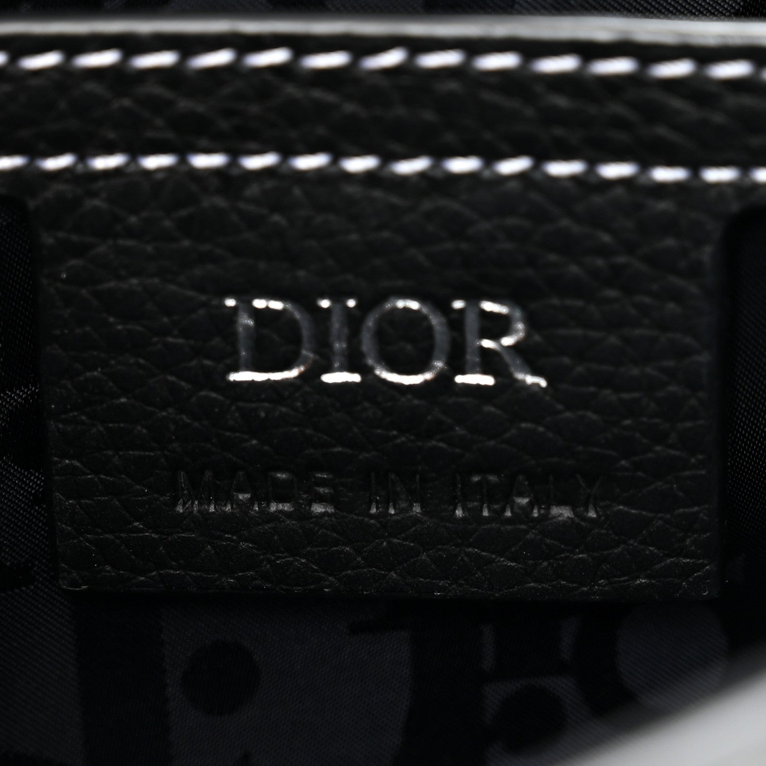Christian Dior Grained Calfskin Saddle Messenger Bag With Strap Black