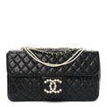 Chanel Lambskin Quilted Medium Westminster Pearl Flap Black