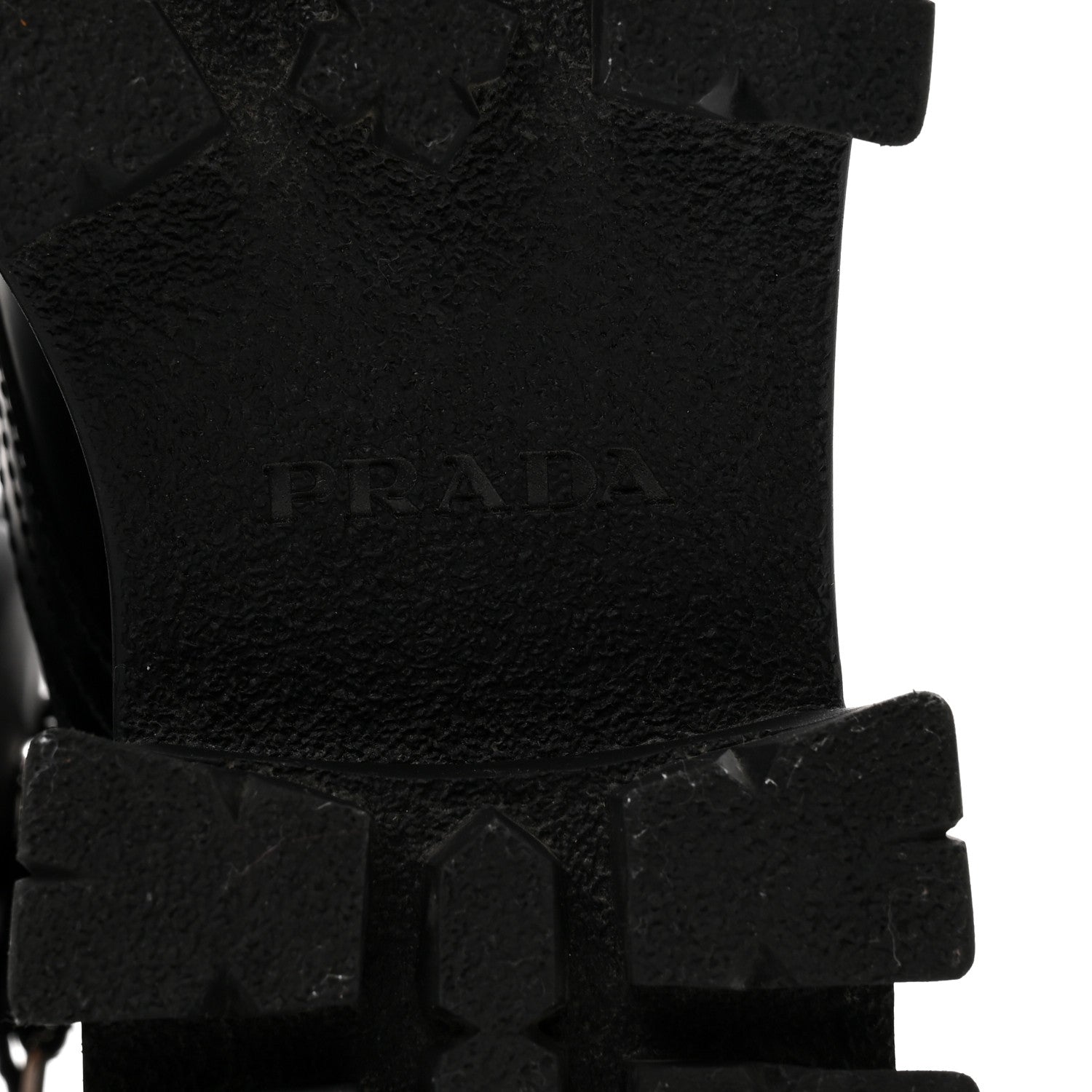 Prada Spazzolato Rois Nylon Metal Triangle Logo Monolith Pouch Pocket 55mm Boots 38 Black
