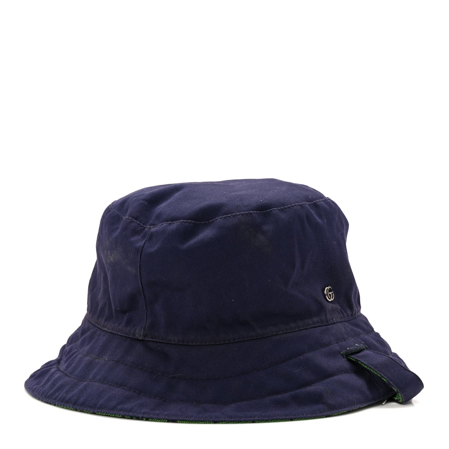 Gucci Monogram Multicolor Reversible Self-Tie Bucket Hat S Green Blue