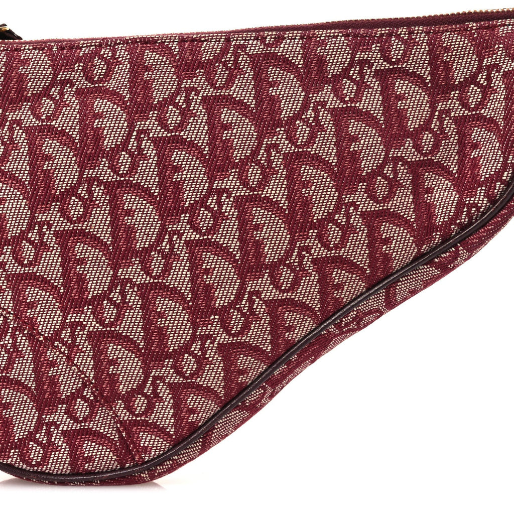 Christian Dior Monogram Mini Saddle Pochette Burgundy