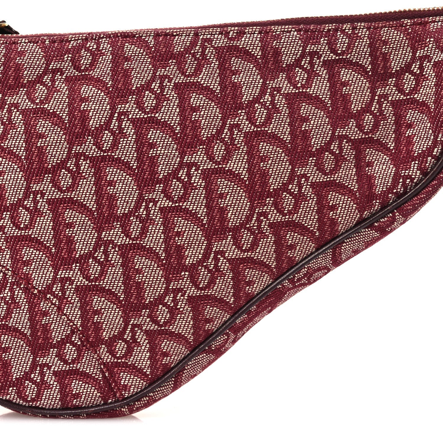 Christian Dior Monogram Mini Saddle Pochette Burgundy