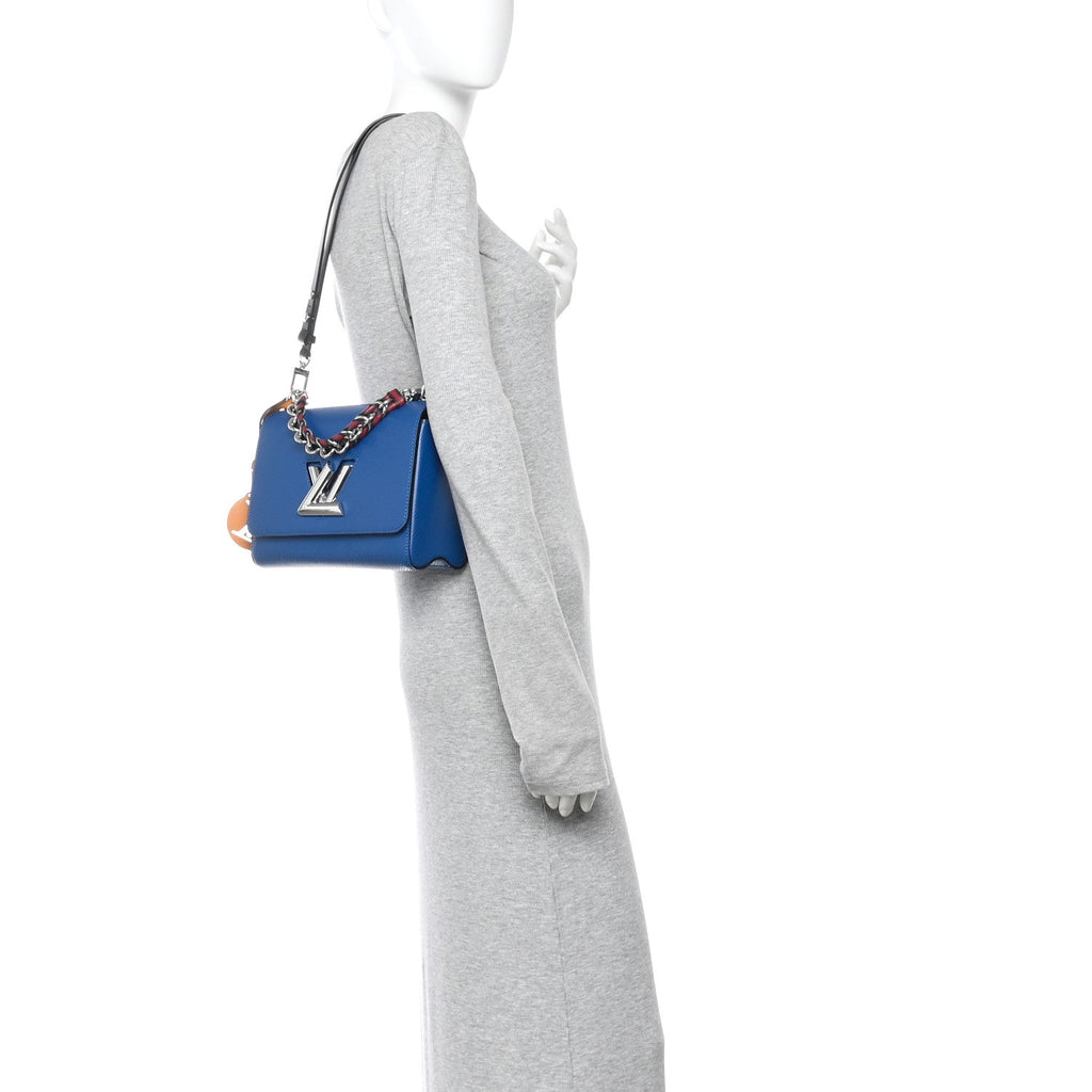 Louis Vuitton Epi Twist Braided Strap Shoulder Bag MM Bleu Roi