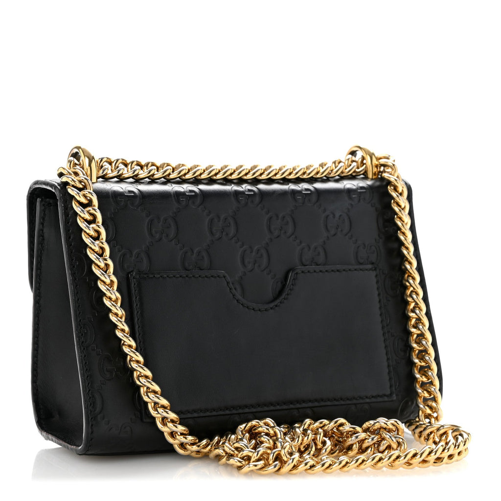 Gucci Guccissima Small Padlock Shoulder Bag Black