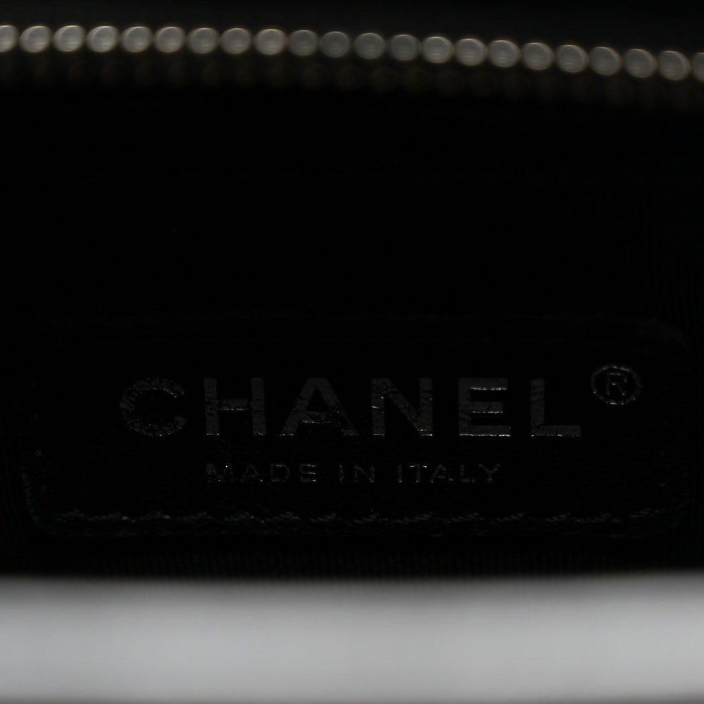 Chanel Metallic Crumpled Goatskin Quilted Small Gabrielle Hobo Black Gold