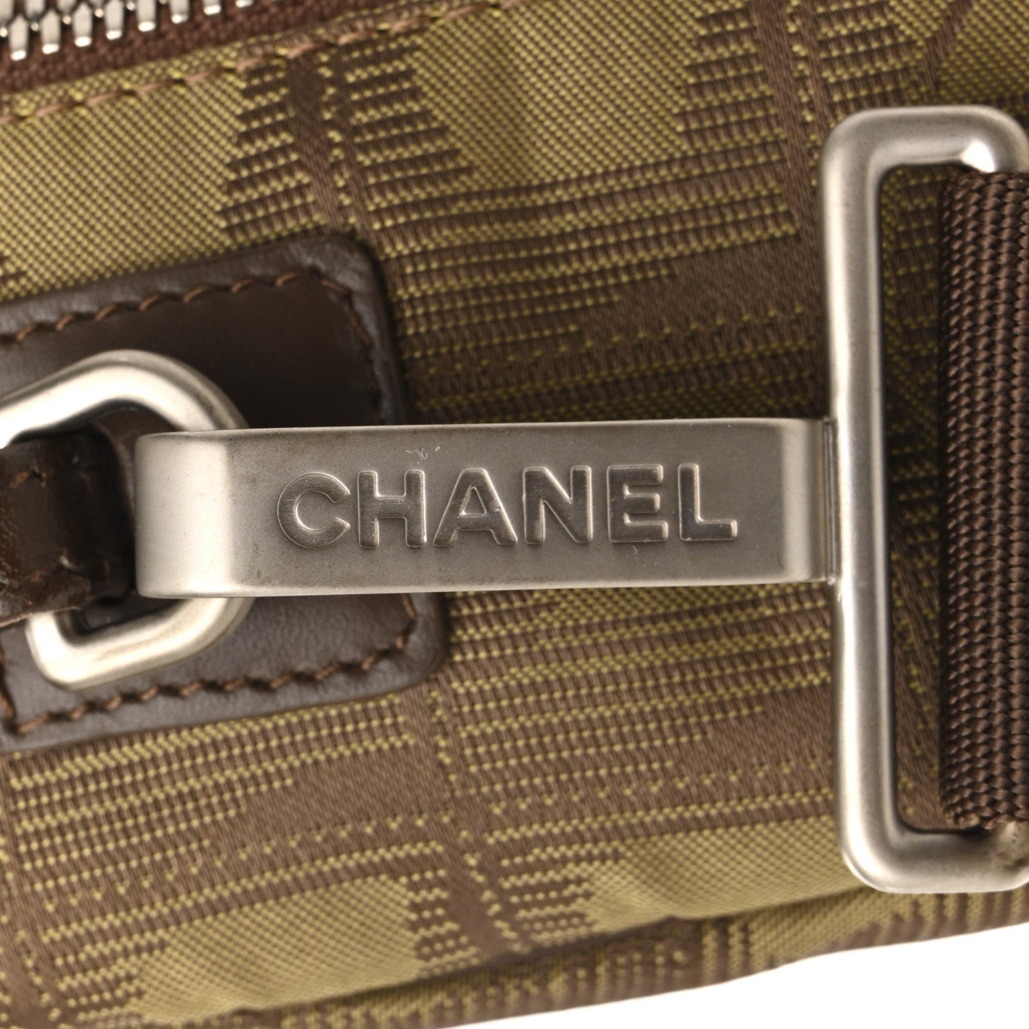 Chanel Nylon Travel Laptop Briefcase Khaki