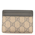 Gucci GG Supreme Monogram Calfskin Card Holder Beige Grey
