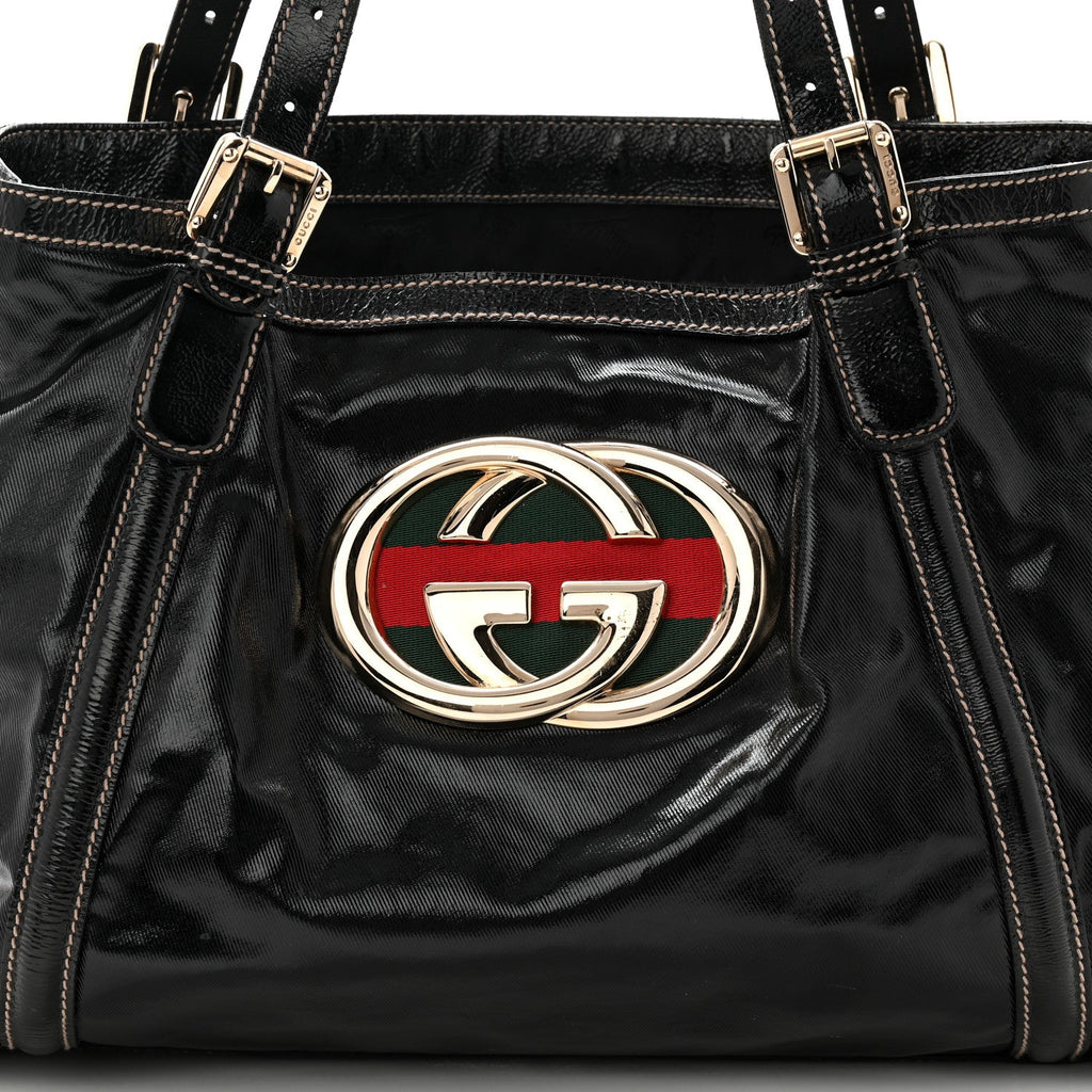 Gucci Dialux Medium Britt Tote Black