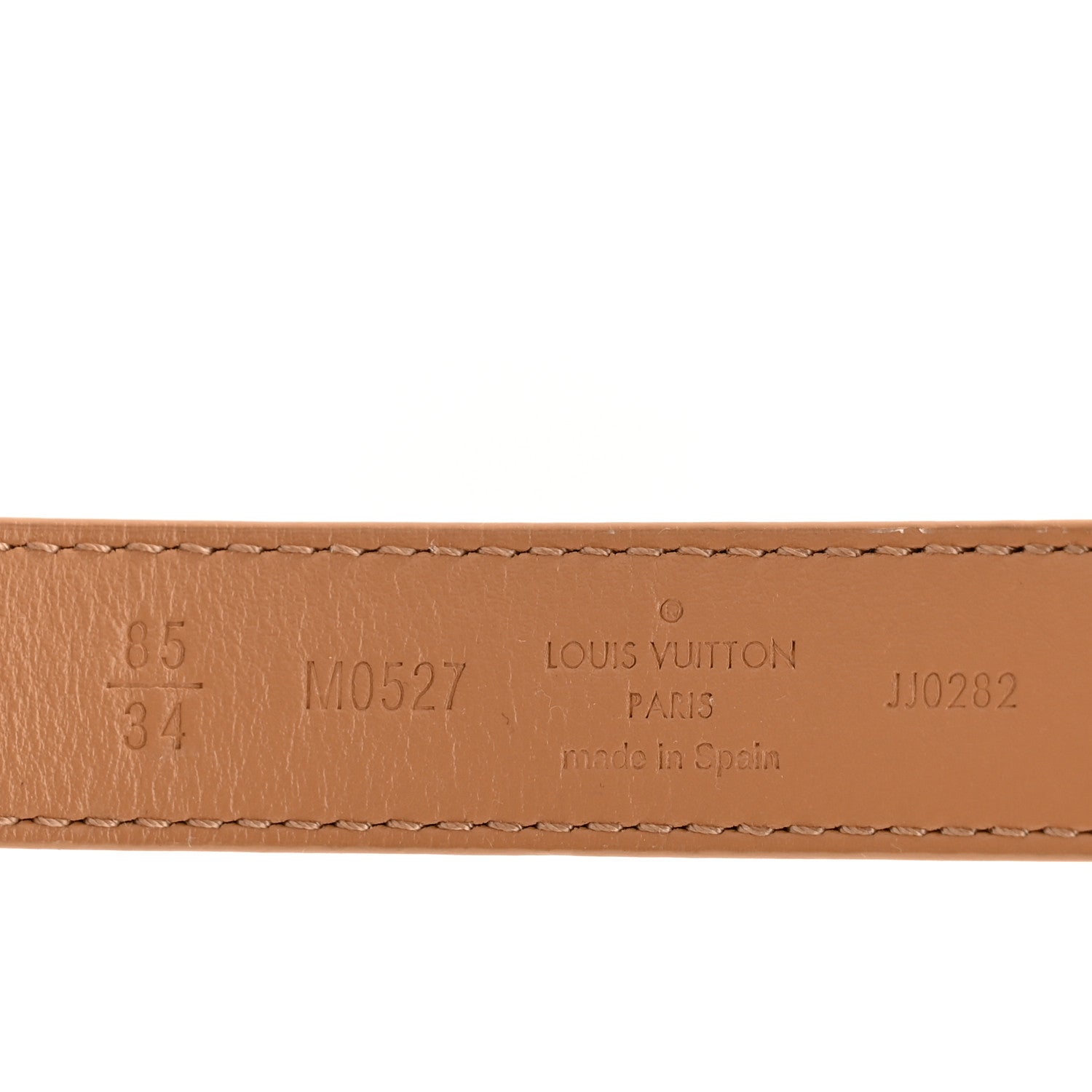 Louis Vuitton Calfskin Monogram 20mm LV Iconic Reversible Belt 85 34 Arizona Beige