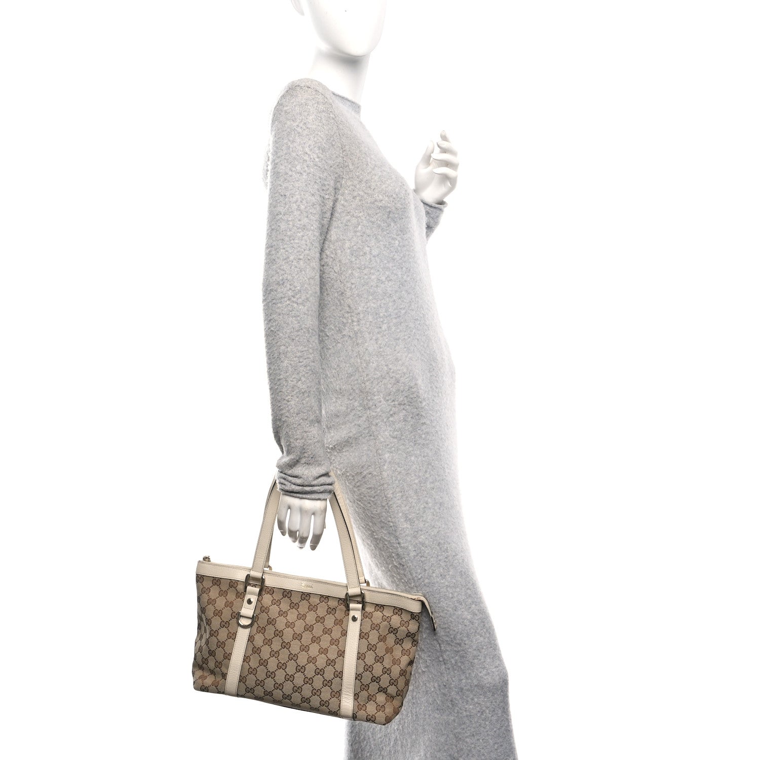 Gucci Monogram Medium Abbey Tote Off White