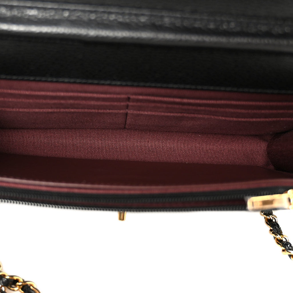 Chanel Caviar Quilted CC Turnlock Wallet On Chain WOC Black