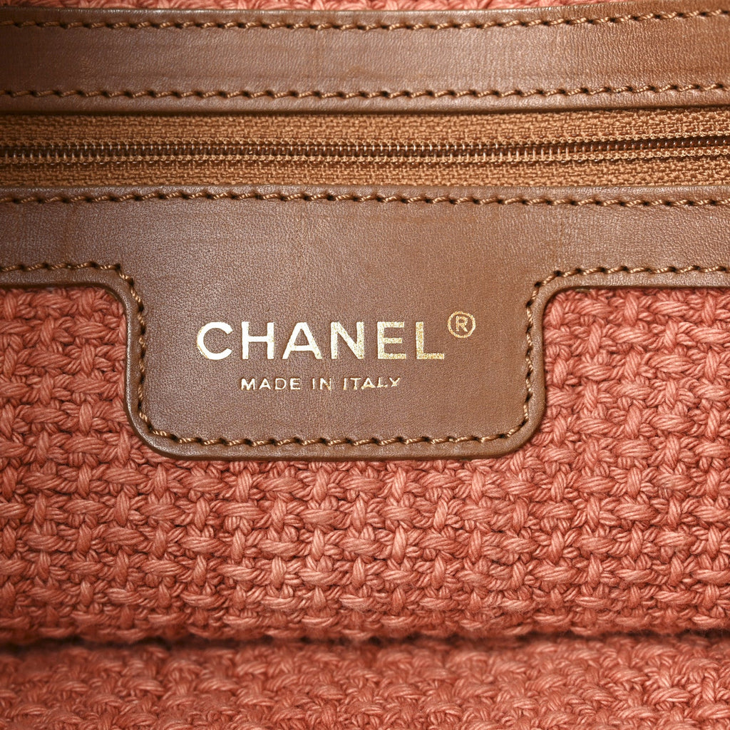 Chanel Straw Raffia Tote Natural Pink