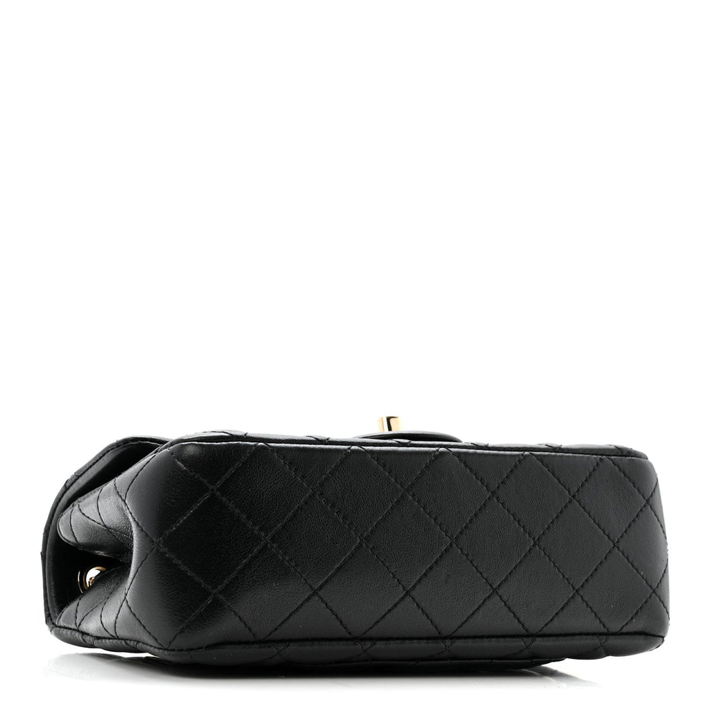 Chanel Lambskin Quilted Mini Rectangular Pearl Crush Flap Black