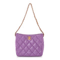 Chanel Lambskin Quilted Small Pick Me Up Hobo Purple