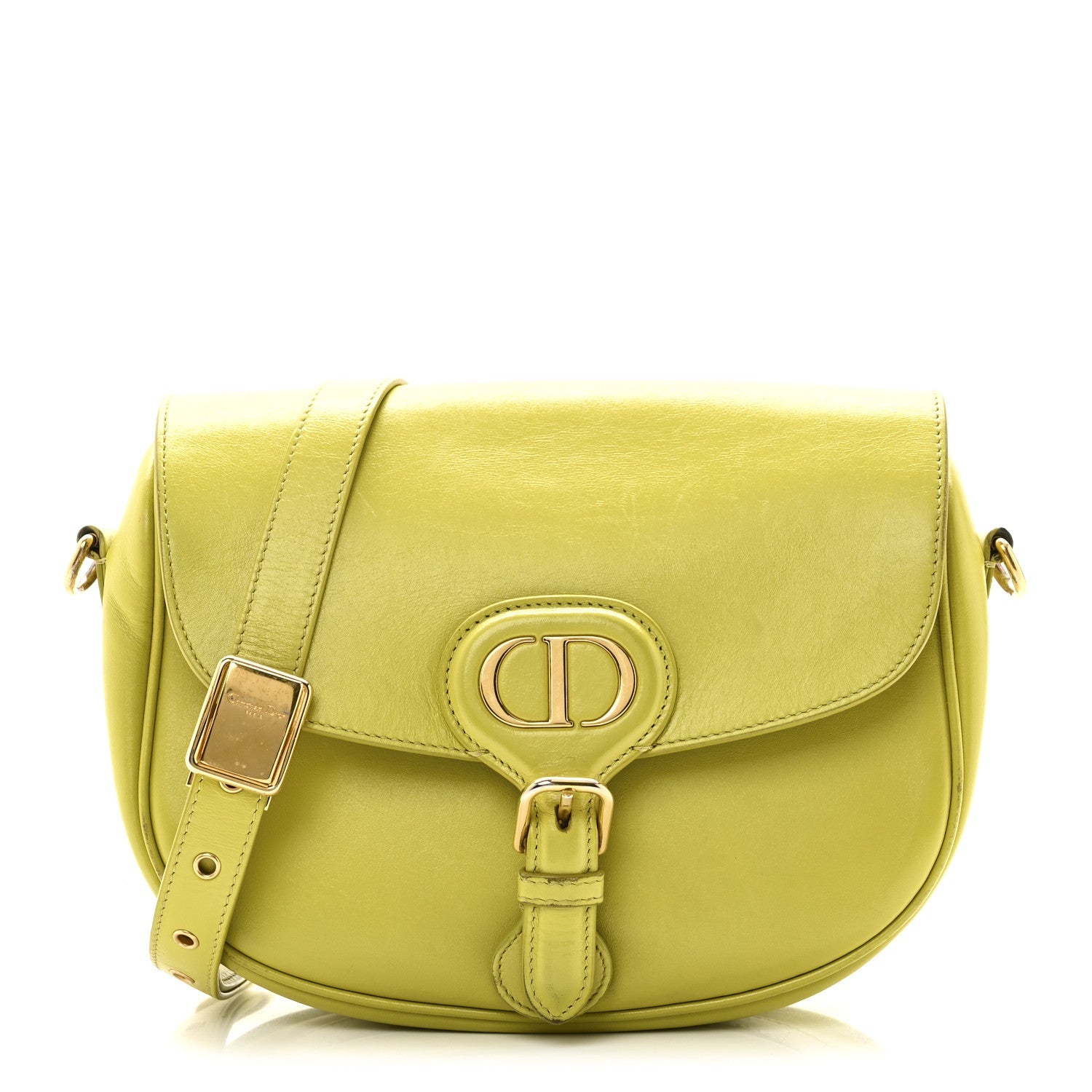 Christian Dior Box Calfskin Medium Bobby Flap Lime