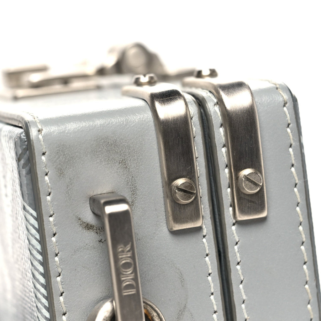 Christian Dior Coated Canvas CD Diamond Lock Mini Case  Gray