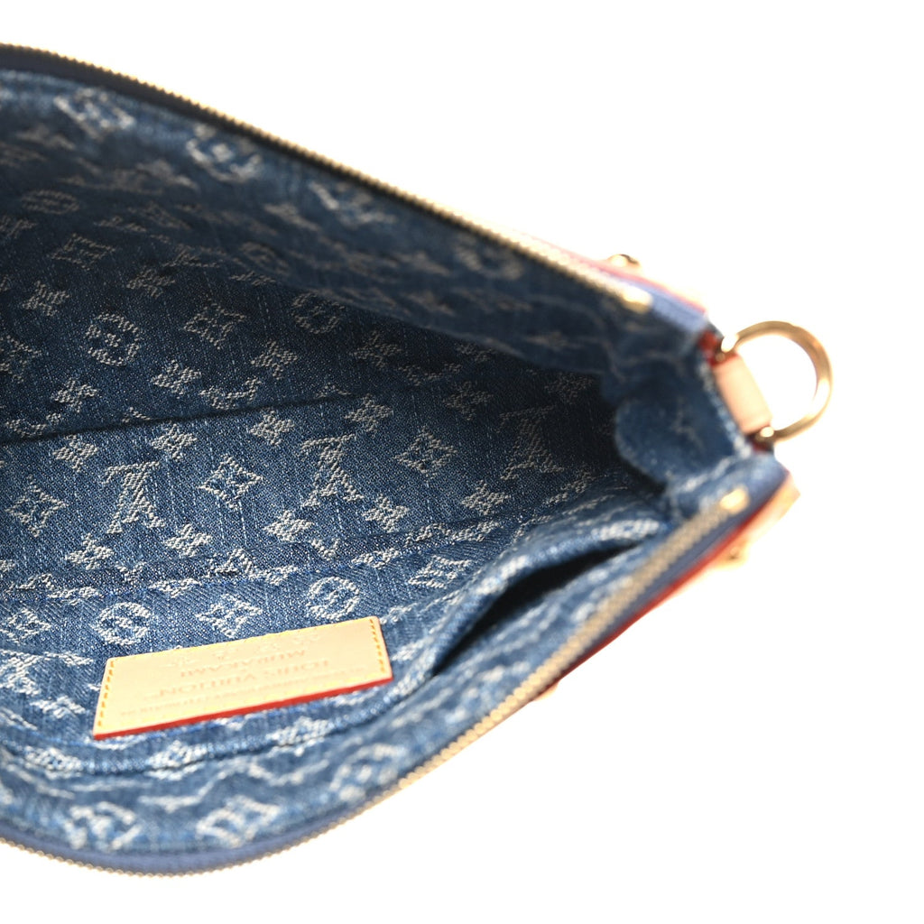 Louis Vuitton LV X TM Monogram Denim Cerises Pochette Accessories Blue
